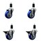 Service Caster 3.5'' Blue Poly Wheel Swivel 1-3/8'' Expanding Stem Caster Set 2 Brakes, 4PK SCC-EX20S3514-PPUB-BLUE-2-PLB-2-138 - alternate 1